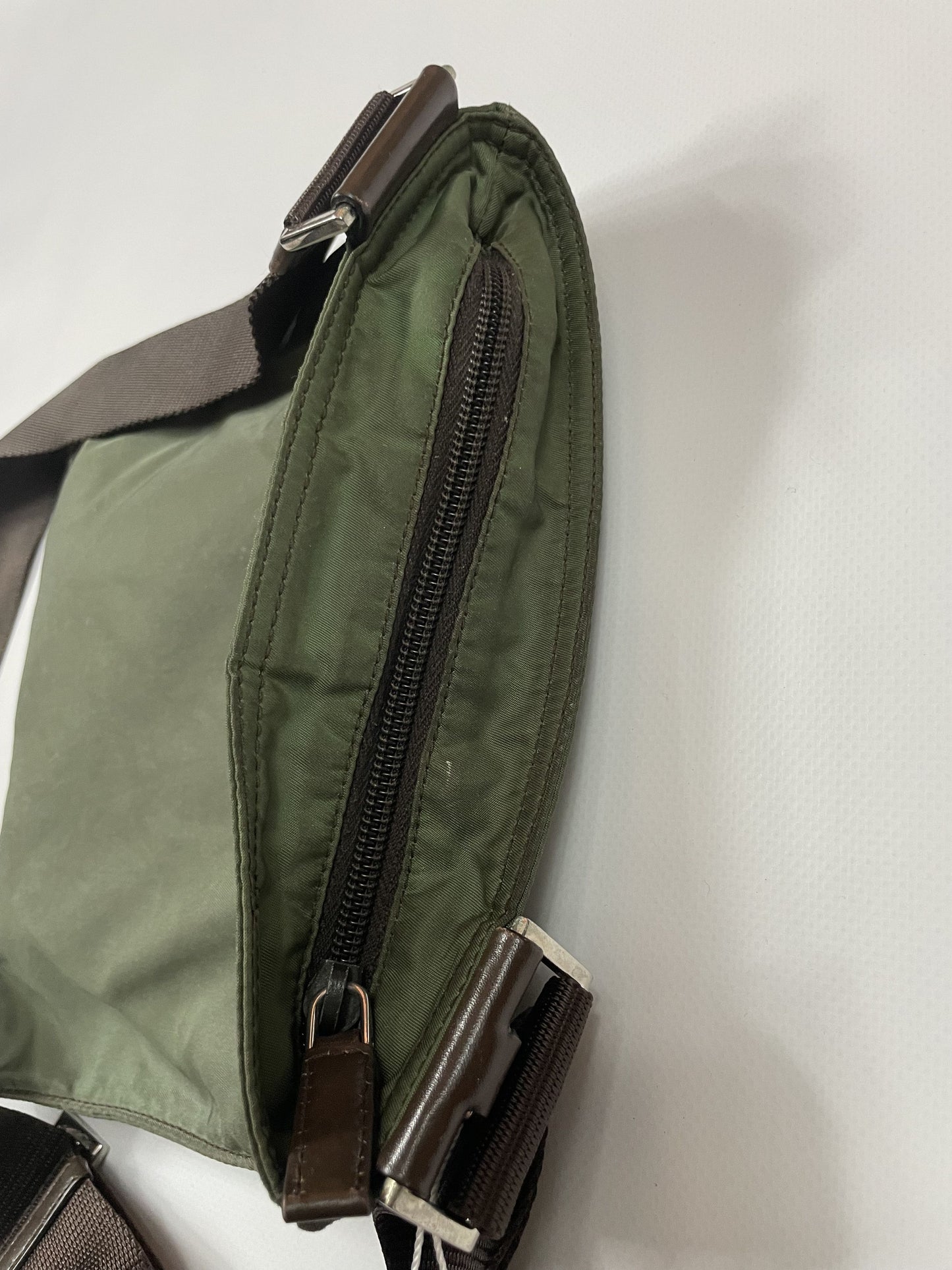 Prada nylon triangle logo small shoulder crossbody bag