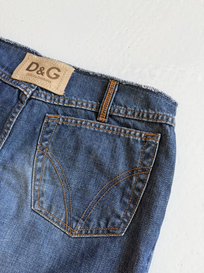 Y2k Dolce & Gabbana cutoff low waist flared denim