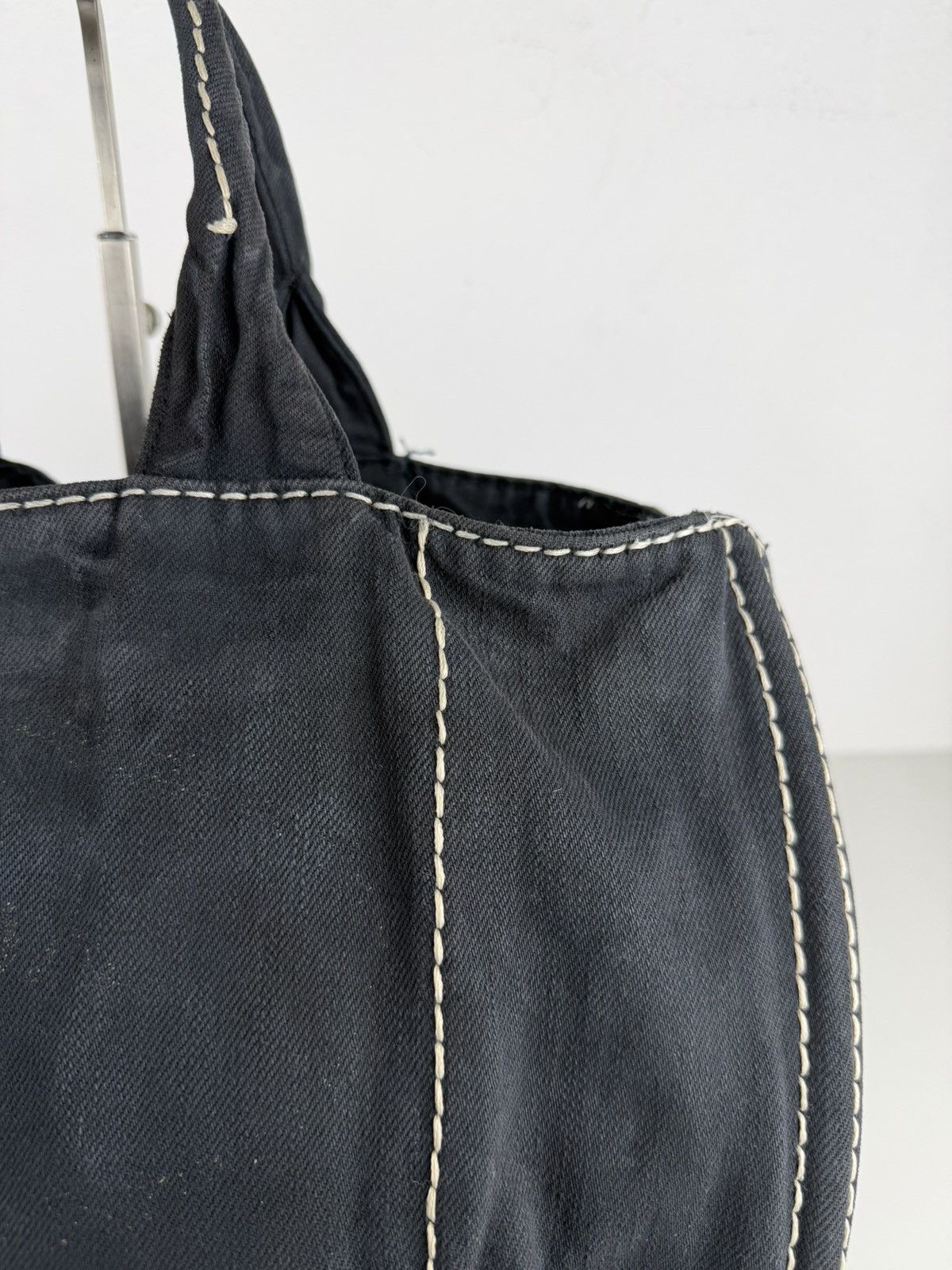 Prada canapa large canvas tote bag