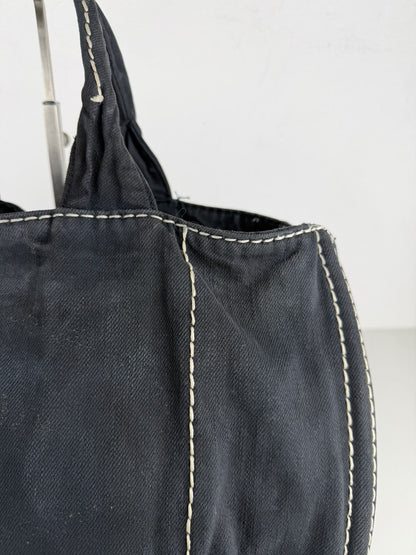 Prada canapa large canvas tote bag