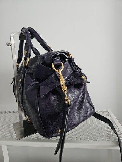 Miu miu vitello bow bag in deep purple