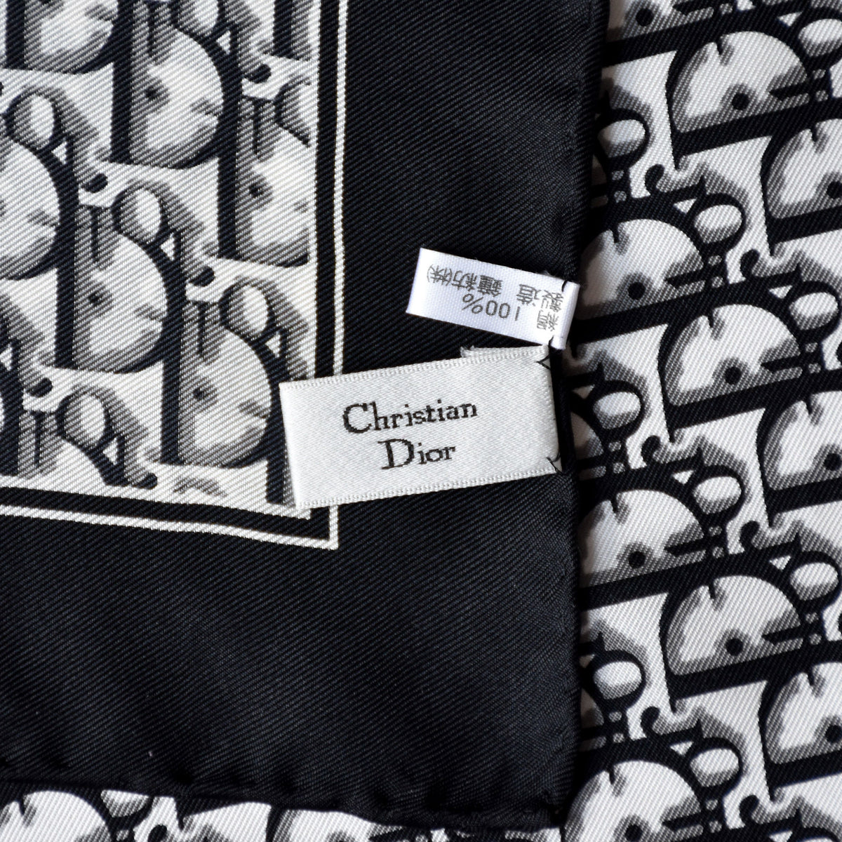 Vintage Dior trotter silk scarf black