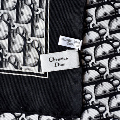 Vintage Dior trotter silk scarf black