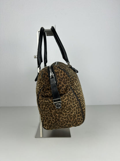 Vintage Bottega Veneta leopard print mini boston bag