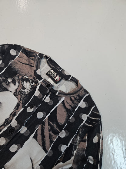 Jean Paul Gaultier reneissance woman & polka dot cardigan