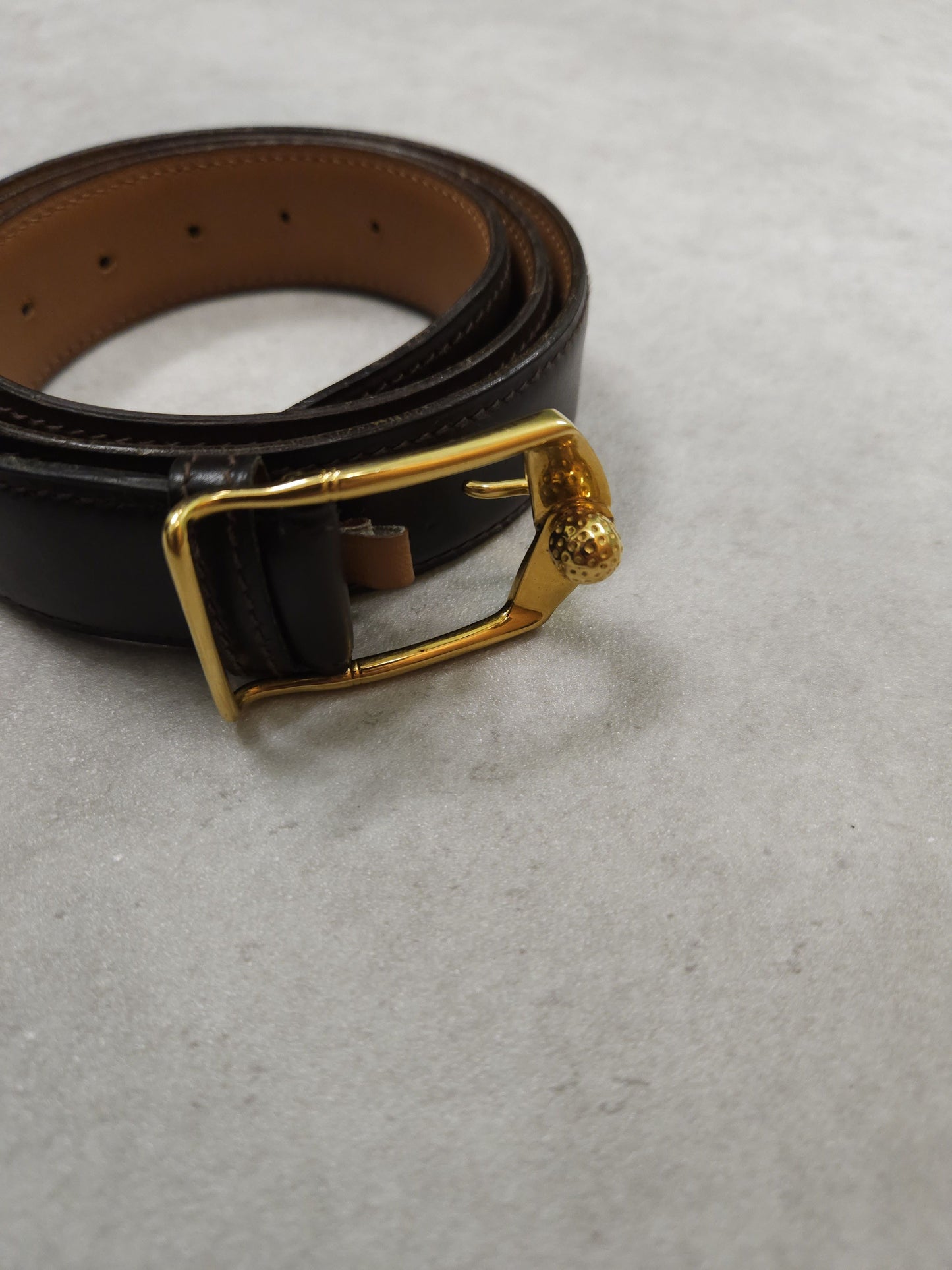 Vintage 1978 Hermes dark brown leather belt