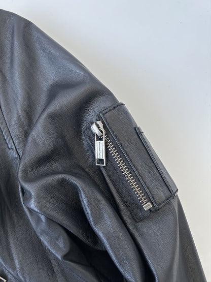 Archive Diesel cropped lambskin leather bomber jacket