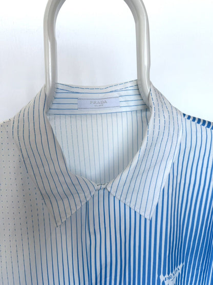 Prada gradient stripe chest logo shirt