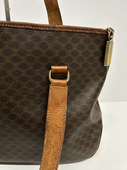 Vintage 90s Celine macadam top zip tote bag