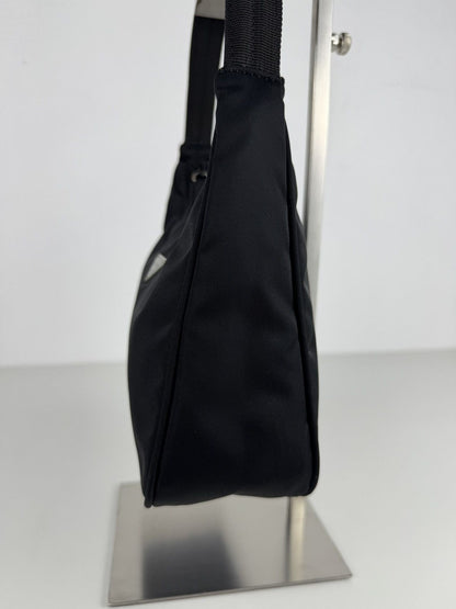 Vintage prada tessuto nylon triangle logo mini hobo bag
