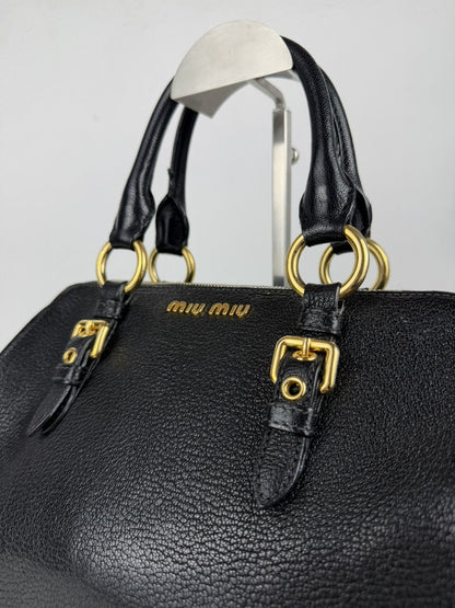 Miu miu madras leather mini boston bag