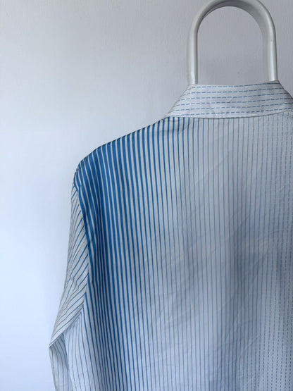 Prada gradient stripe chest logo shirt