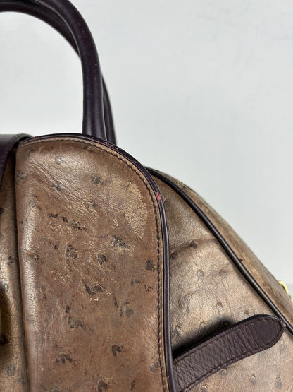 2000 Dior by John Galliano double saddle leather bowling bag