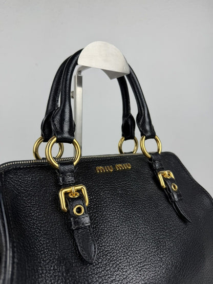 Miu miu madras leather mini boston bag