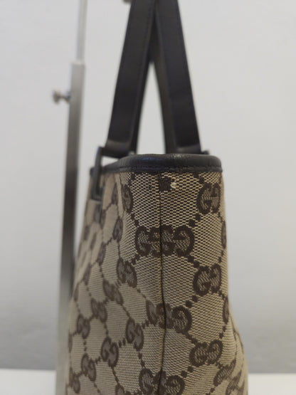 Vintage y2k Gucci gg monogram canvas and leather tote bag