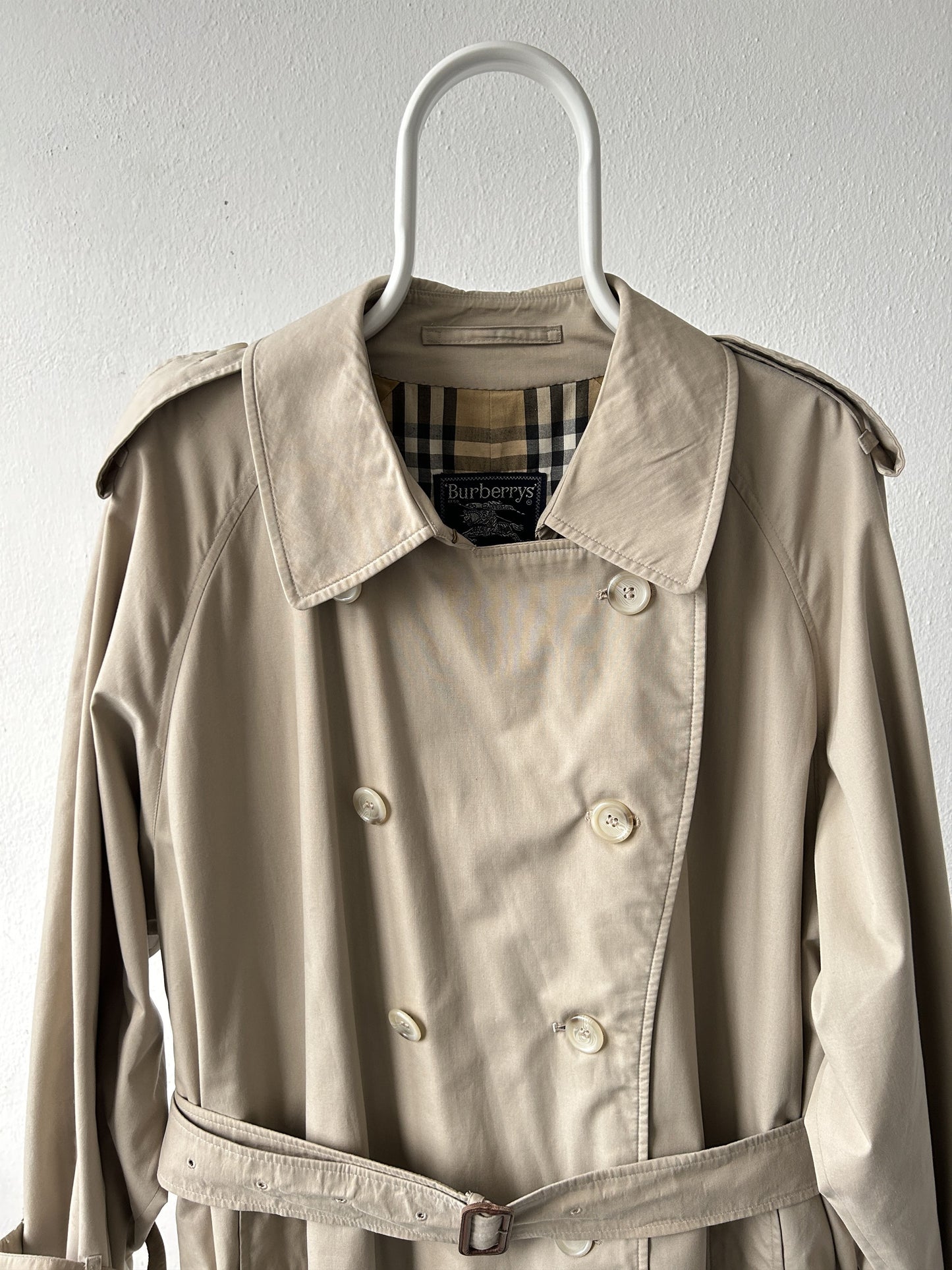Vintage burberry nova check lined trench coat