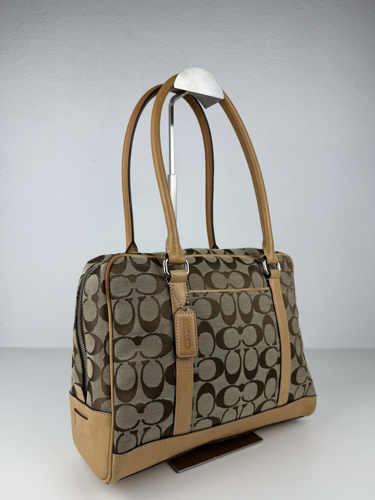 Coach signature canvas and leather satchel