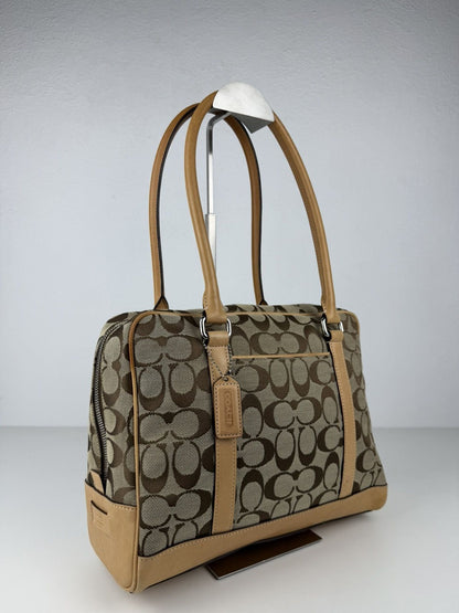 Coach signature canvas and leather satchel