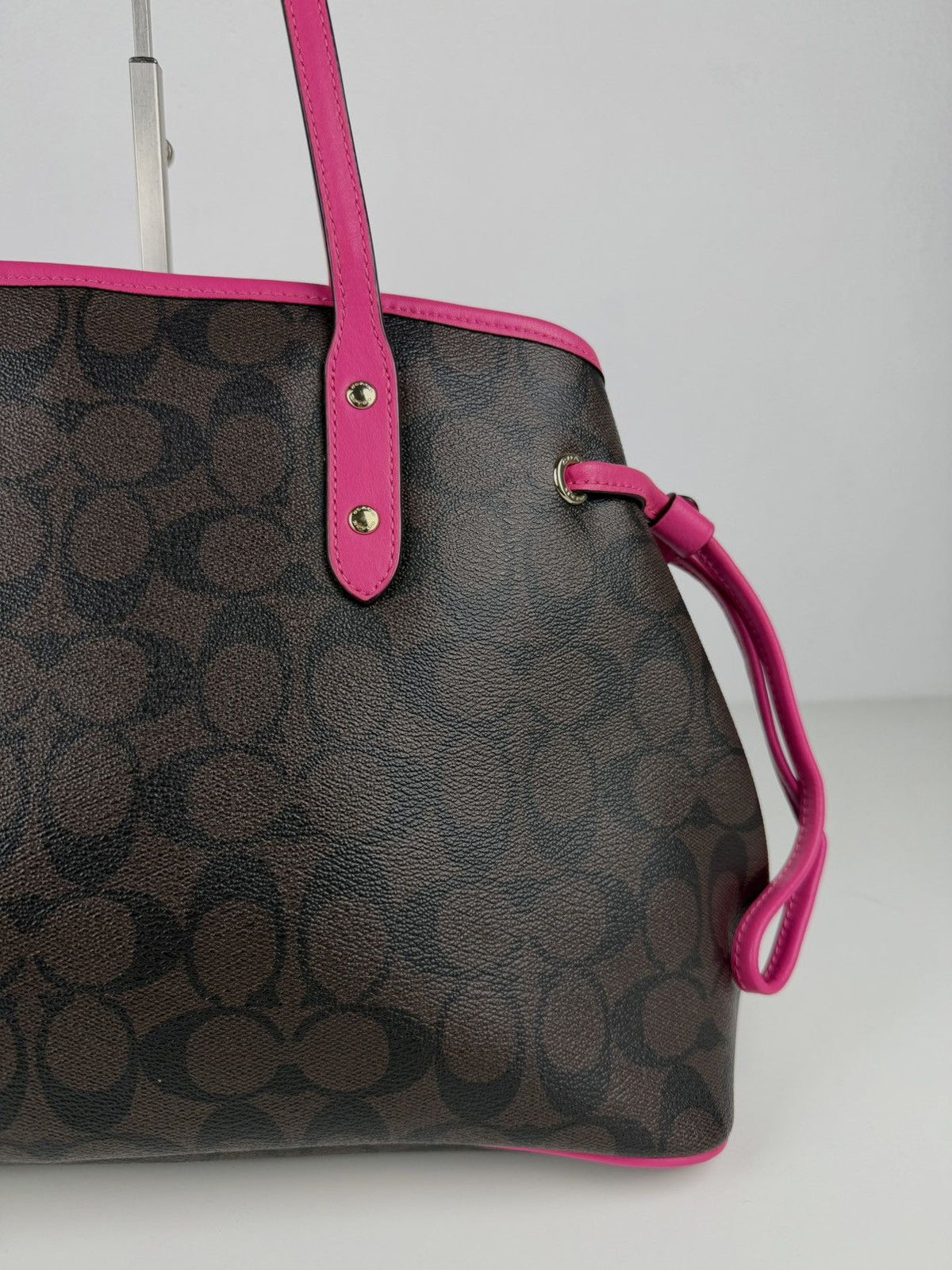 Coach signature coated canvas drawstring carryall tote