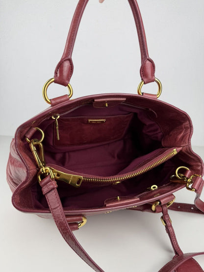 Miu miu vitello lux leather tote bag