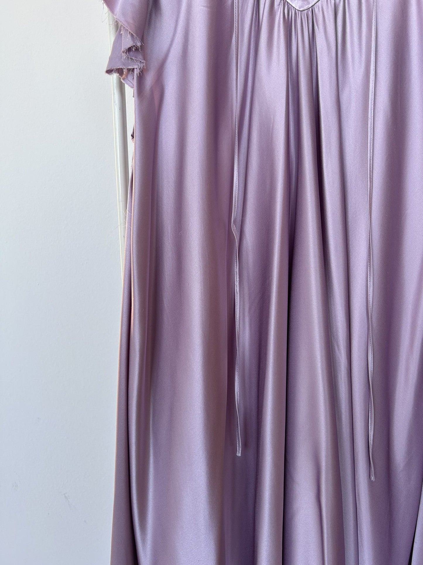 SS2018 Balenciaga silk ruffle loose long dress in lilac