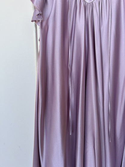 SS2018 Balenciaga silk ruffle loose long dress in lilac