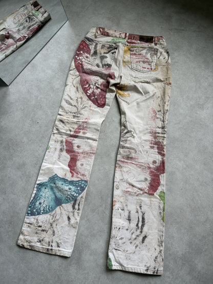 Archive y2k Just Cavalli butterfly floral alloverprint pants