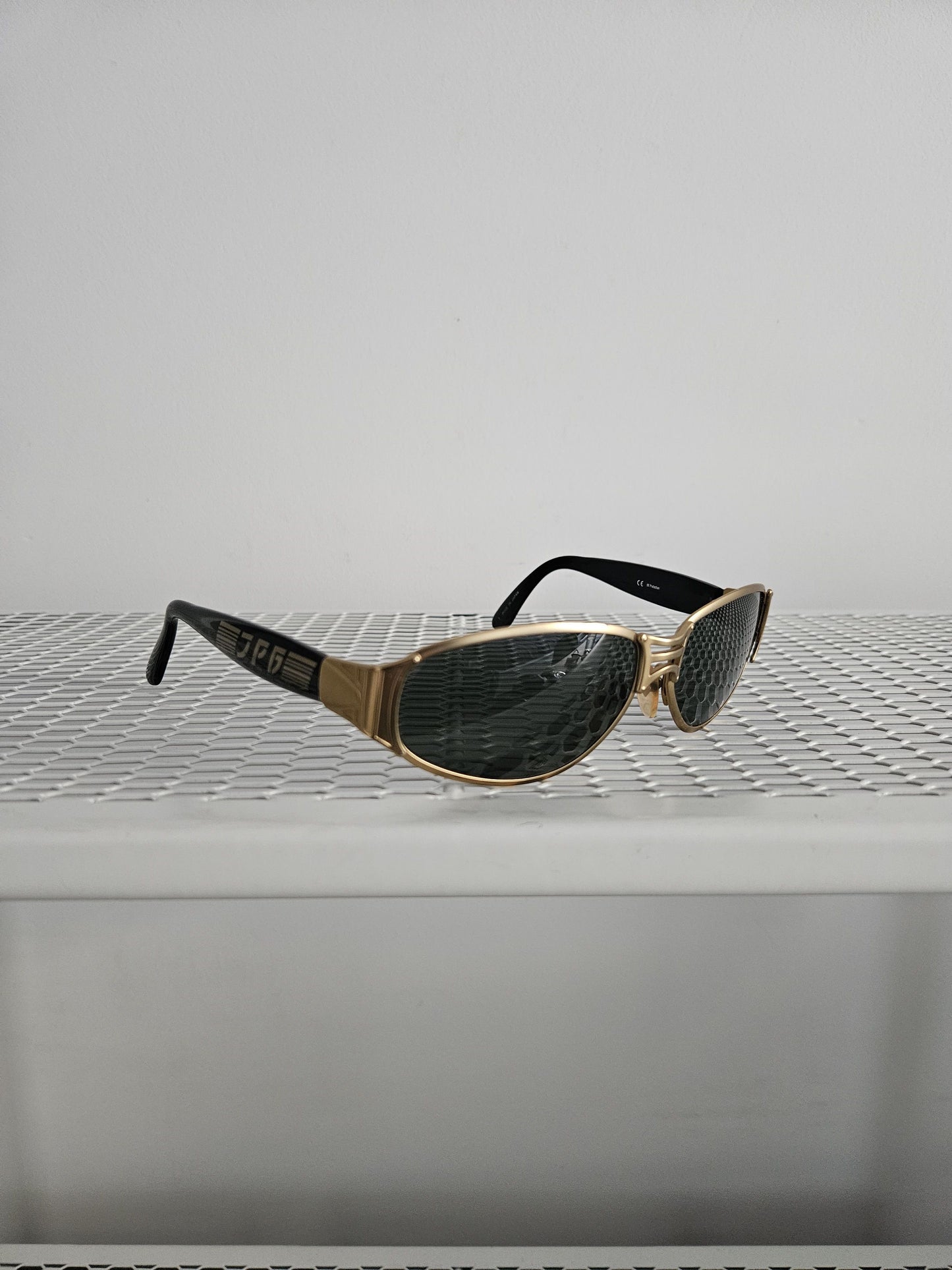 Vtg Jean Paul Gaultier 58-6204 big logo oval sunglasses