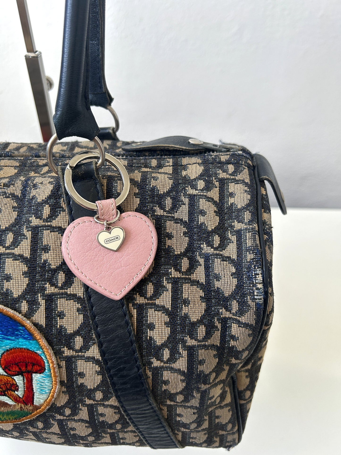 Vintage 80s customised Dior trotter oblique monogram canvas mini bowling bag