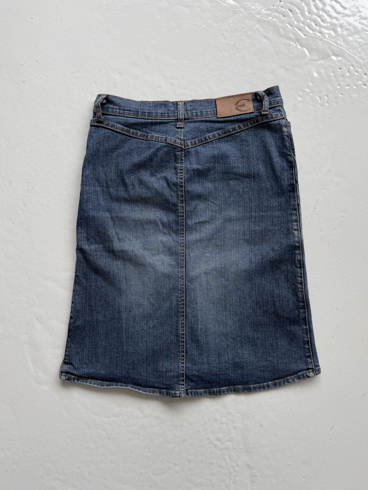 Just Cavalli y2k washed denim pencil skirt