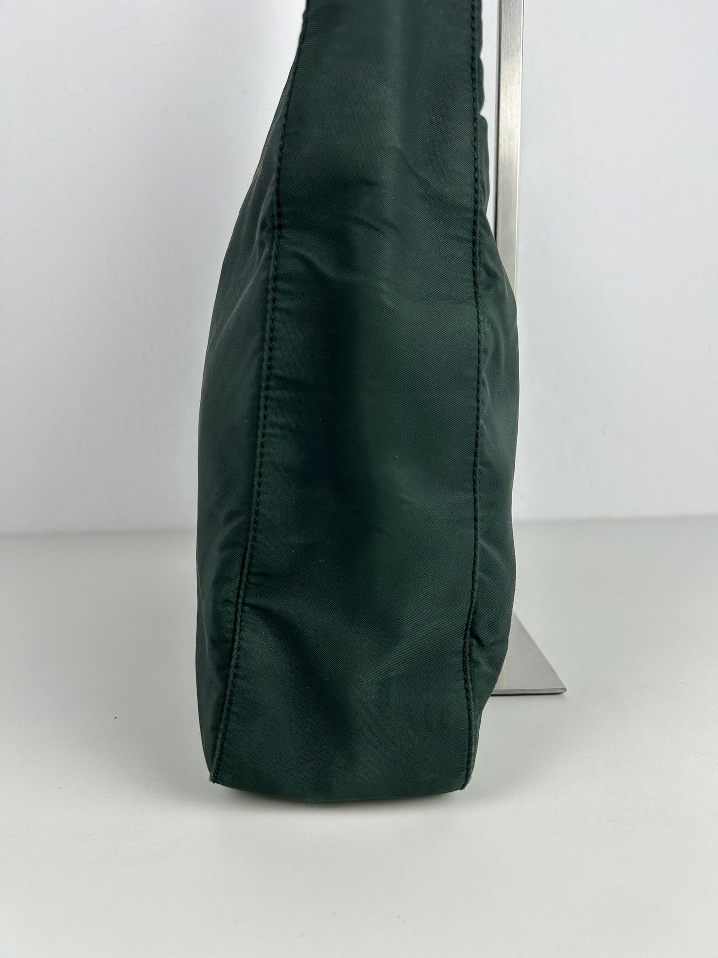 Vintage 90s Prada nylon triangle logo hobo handbag