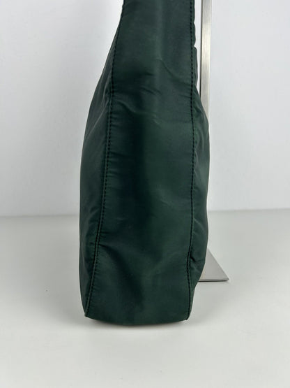 Vintage 90s Prada nylon triangle logo hobo handbag