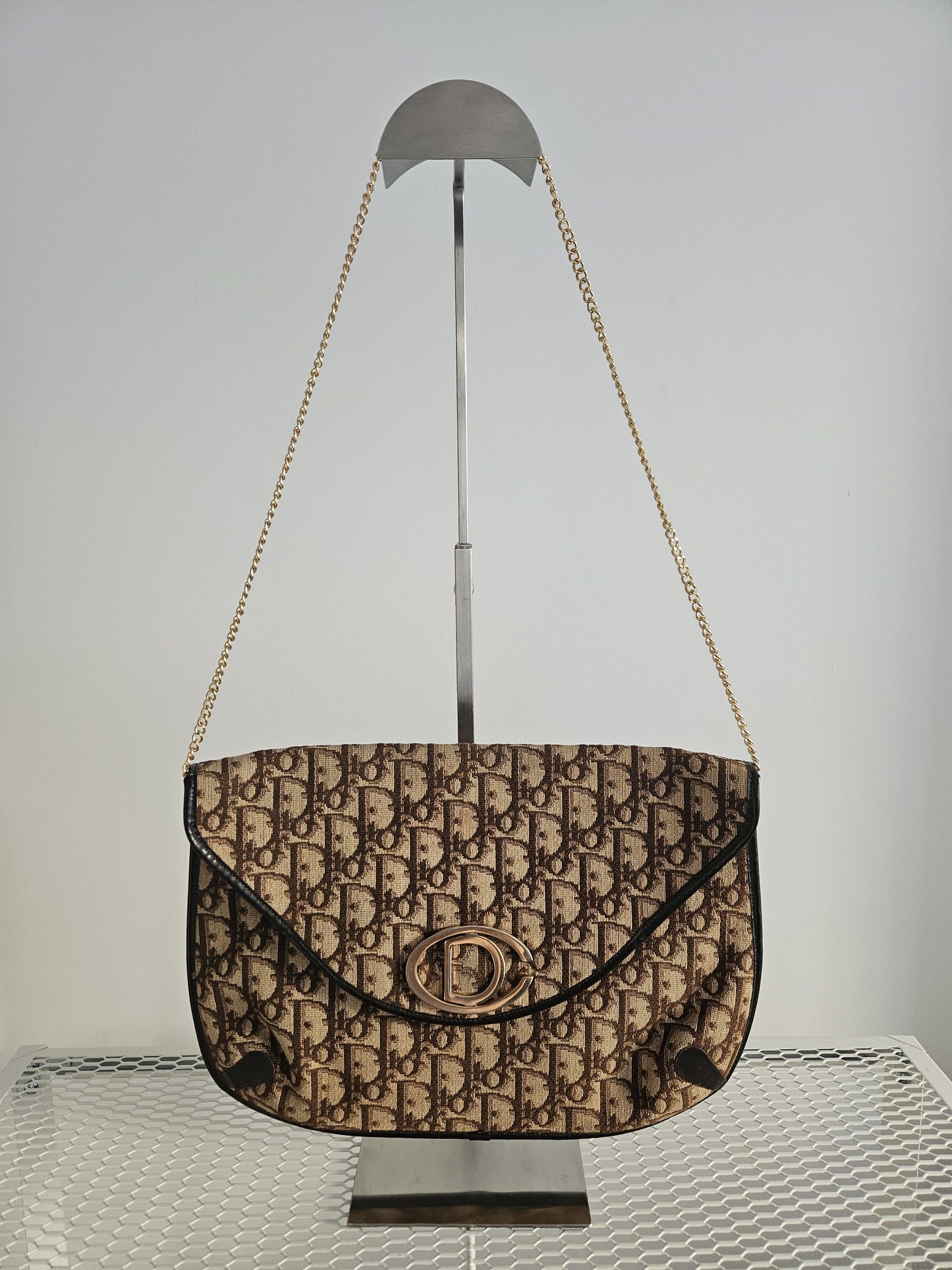 Vintage 80s Dior trotter chain flap shoulder/ crossbody bag