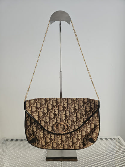 Vintage 80s Dior trotter chain flap shoulder/ crossbody bag