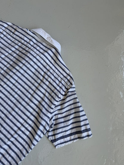 Burberry black label striped short sleeve shirt