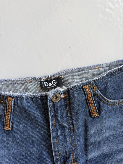 Y2k Dolce & Gabbana cutoff low waist flared denim