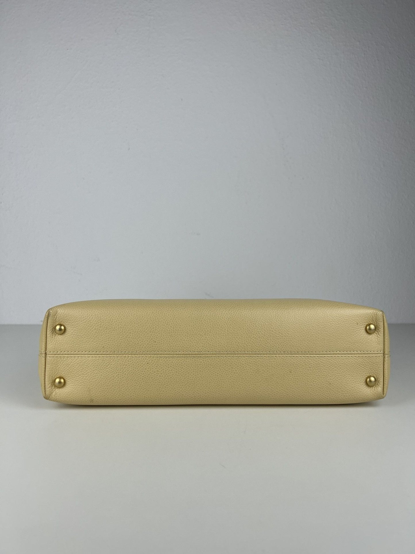2004-2005 Chanel coco mark caviar open tote bag in buttery