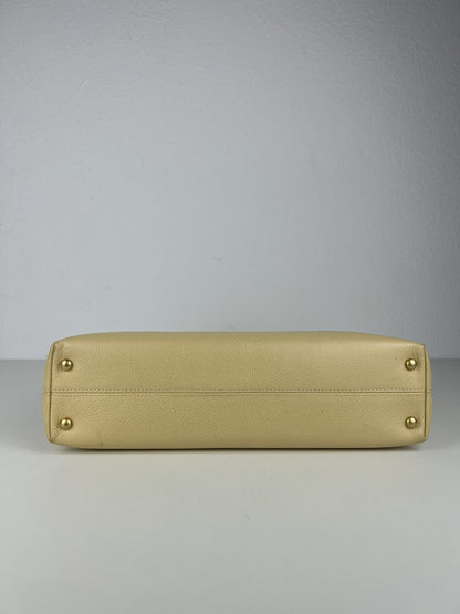 2004-2005 Chanel coco mark caviar open tote bag in buttery
