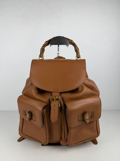 Vintage 80s Gucci bamboo cargo backpack