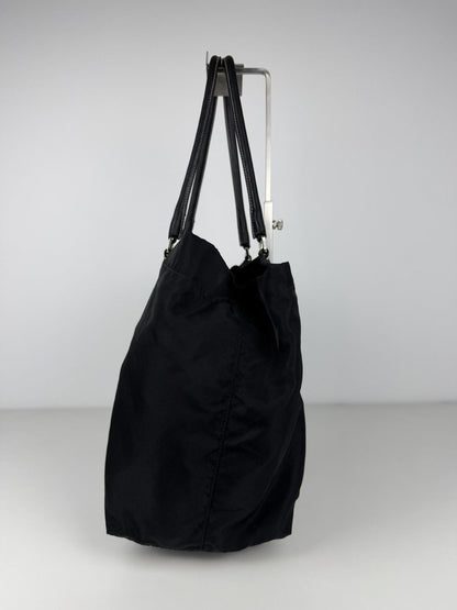 Prada tessuto nylon triangle logo tote bag