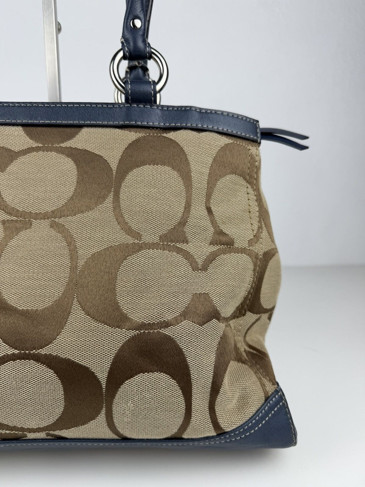 Coach park signature carryall canvas and leather tote
