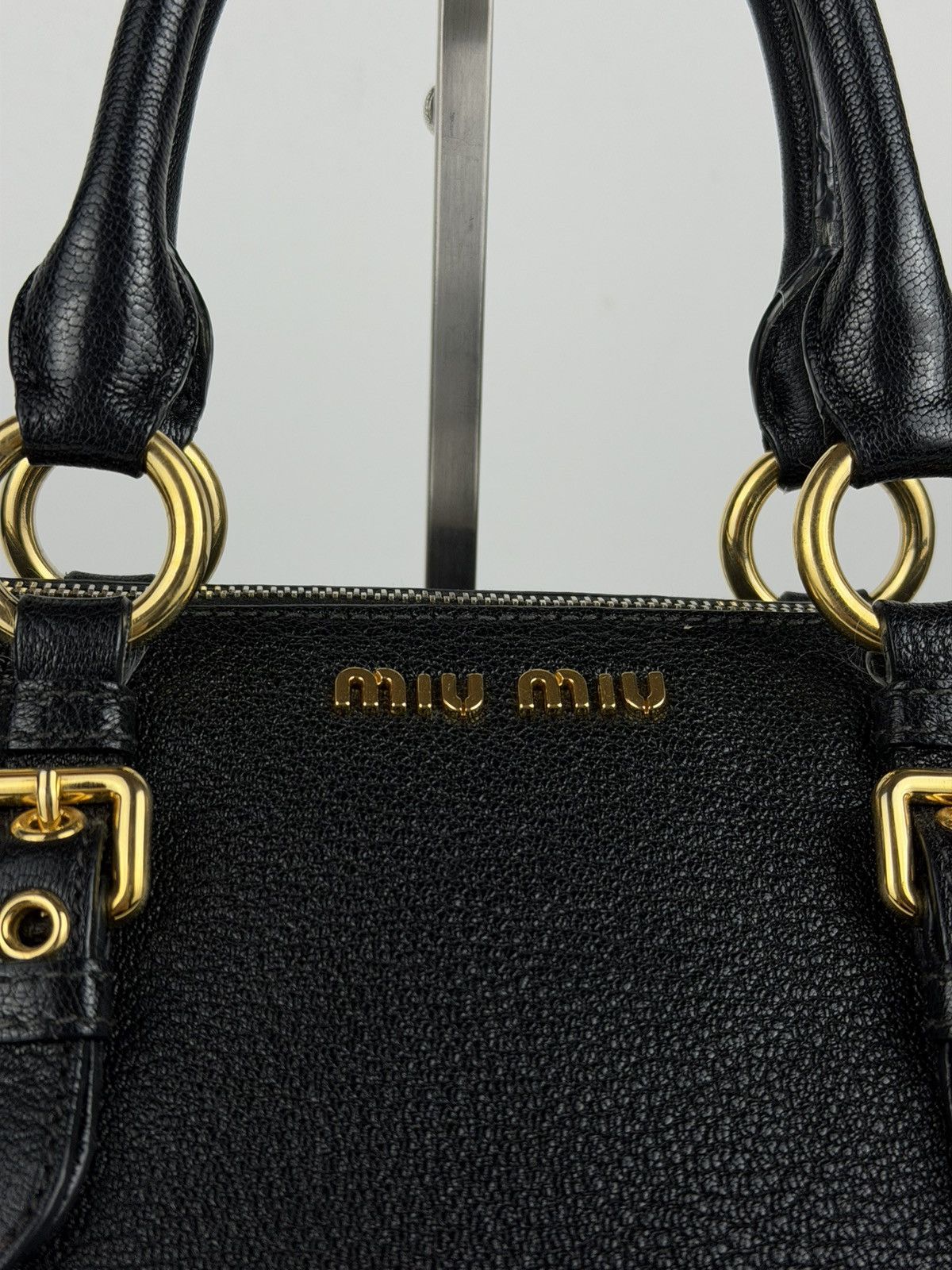 Miu miu madras leather mini boston bag