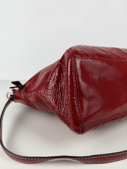 Coach signature patent leather tote bag