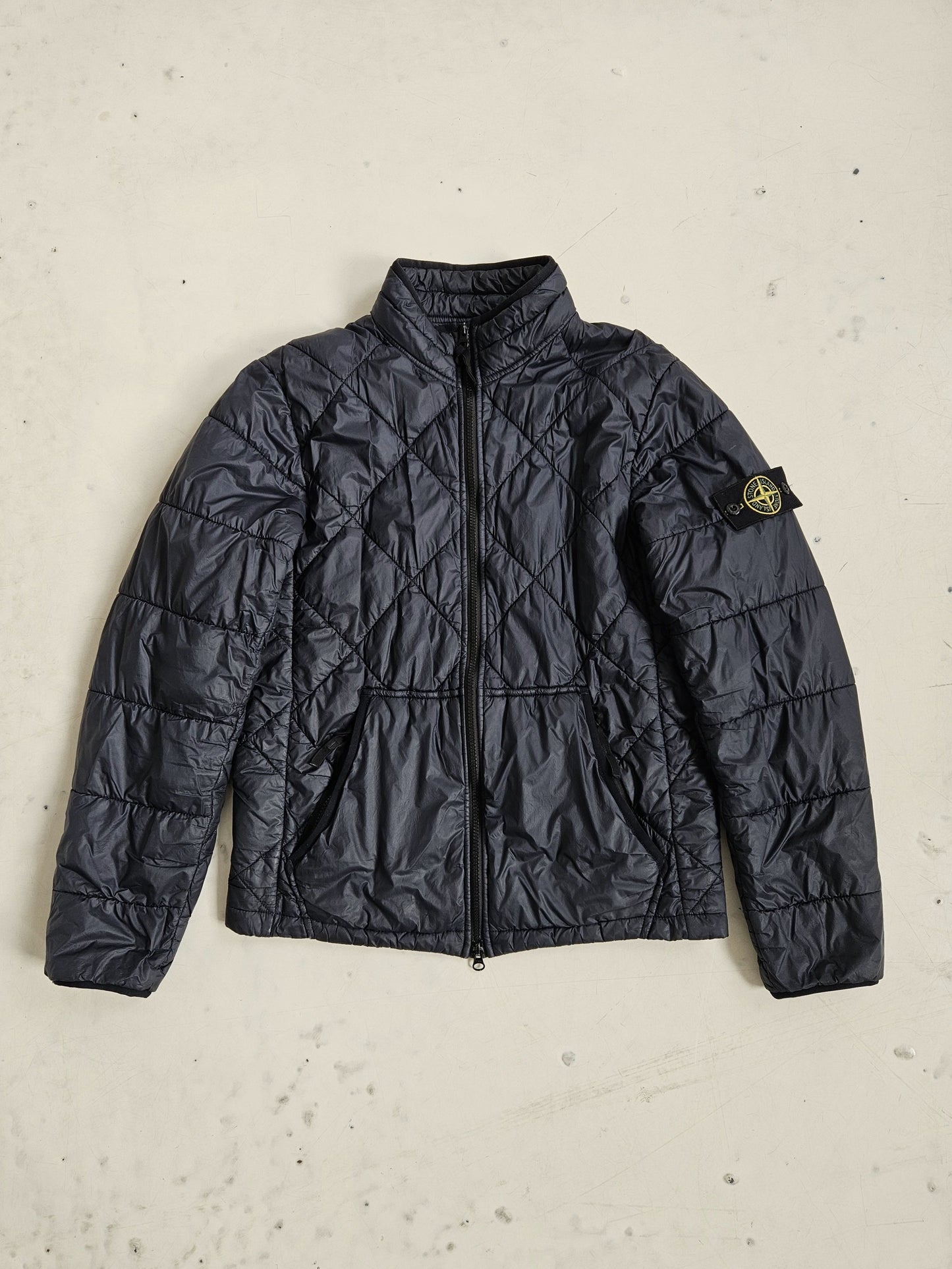Stone Island garment dyed quilted micro yarn light down jacket