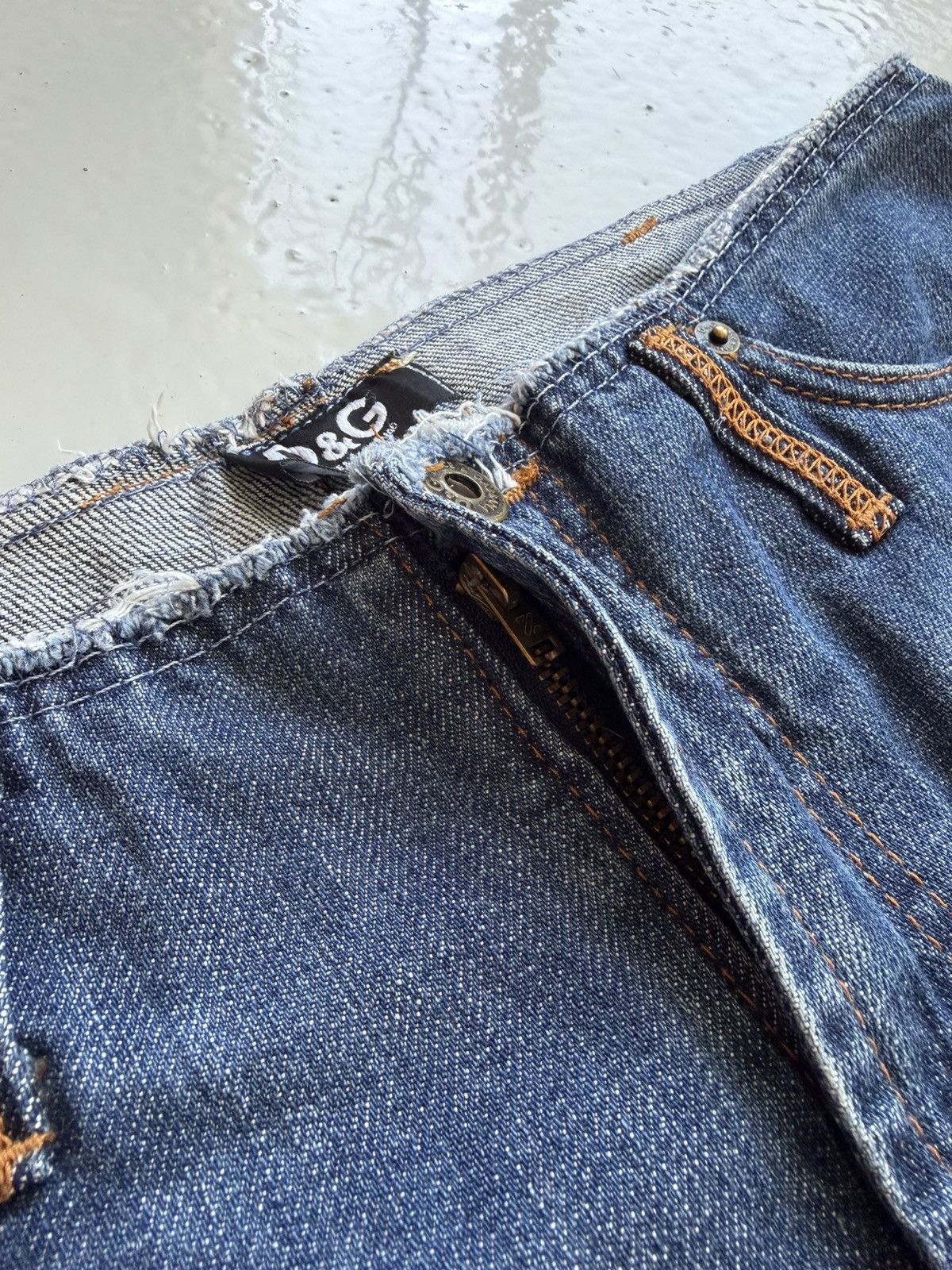 Y2k Dolce & Gabbana cutoff low waist flared denim