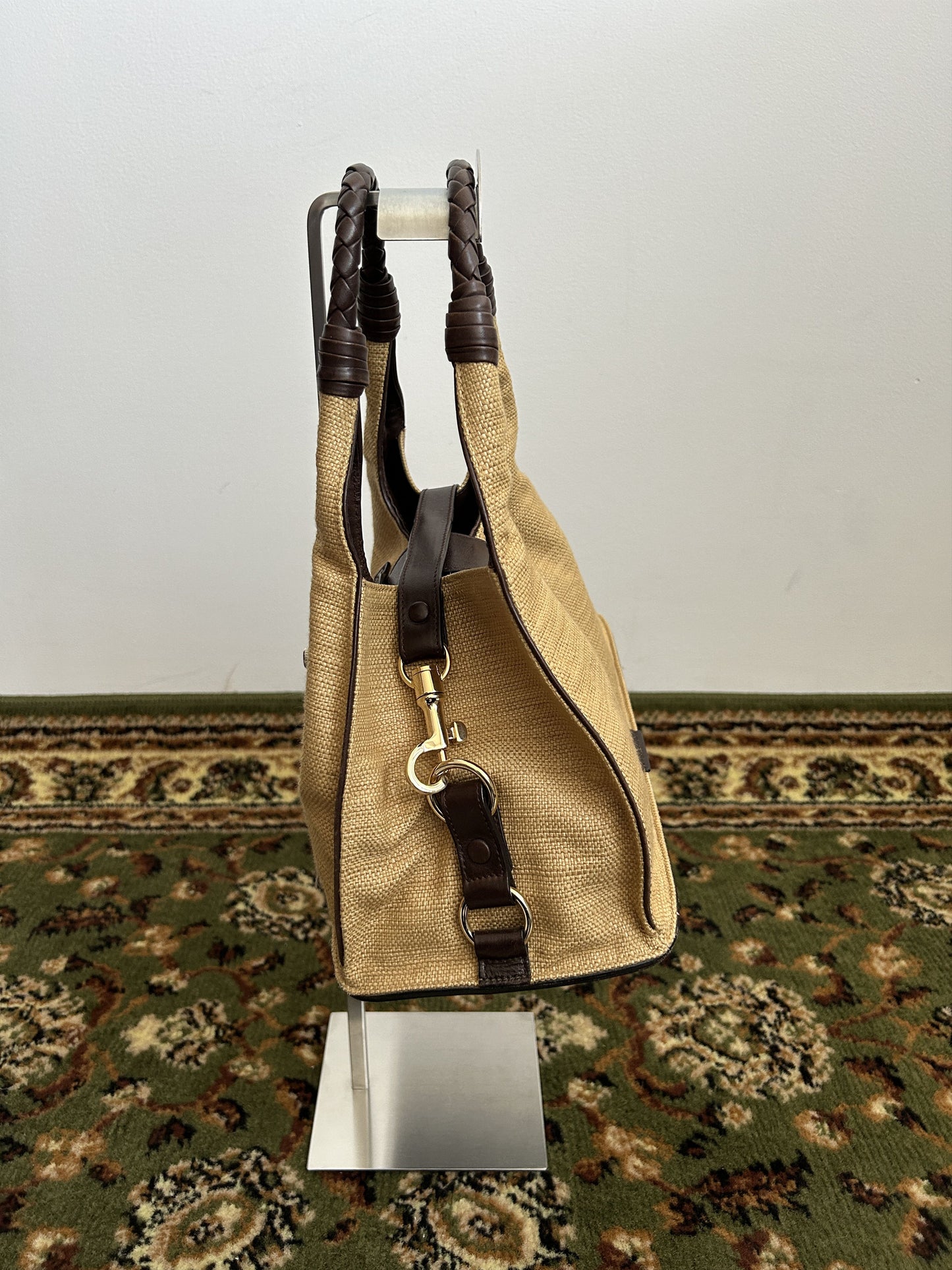 Bottega Veneta intrecciato leather hobo handbag in brown