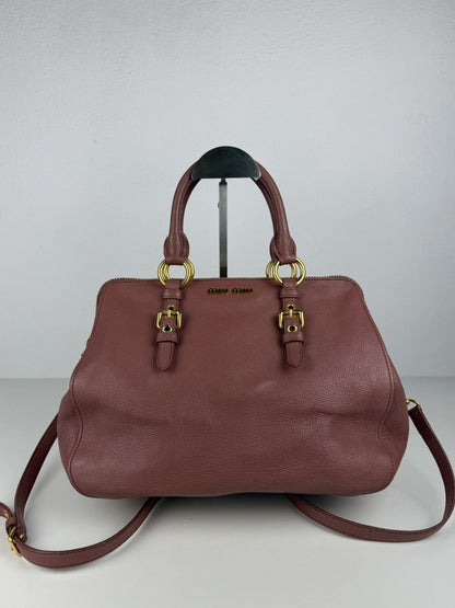 Miu Miu madras leather mini bowling bag