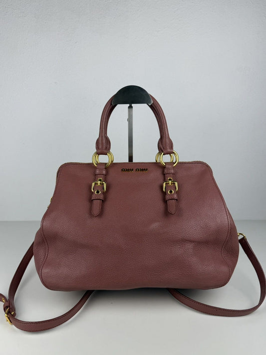 Miu Miu madras leather mini bowling bag