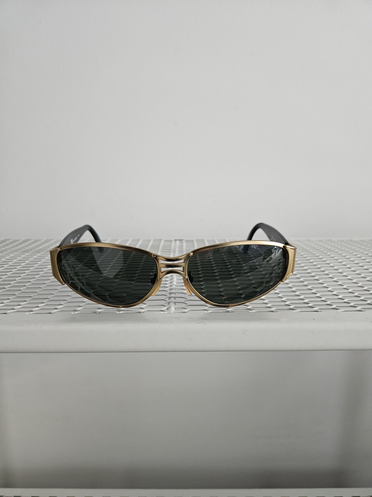 Vtg Jean Paul Gaultier 58-6204 big logo oval sunglasses