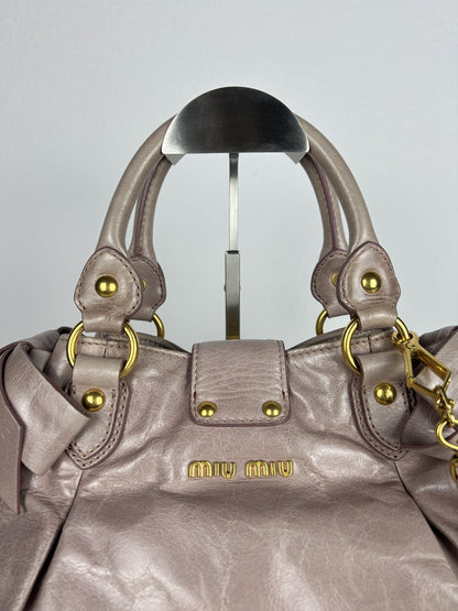 Miu miu mini bow bag in dusty pink